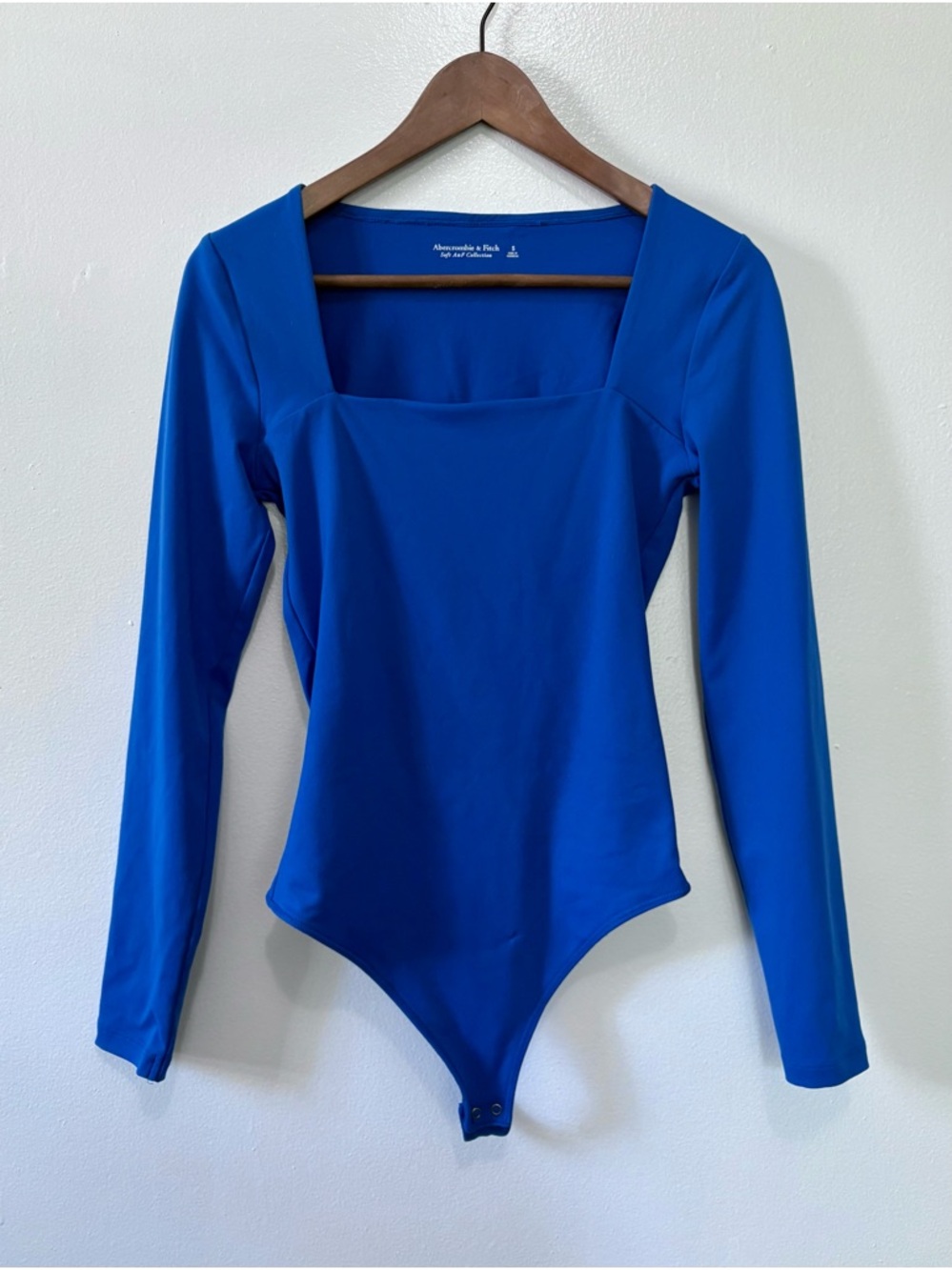 Abercrombie & Fitch Cobalt Blue Long Sleeve Square Neck Bodysuit